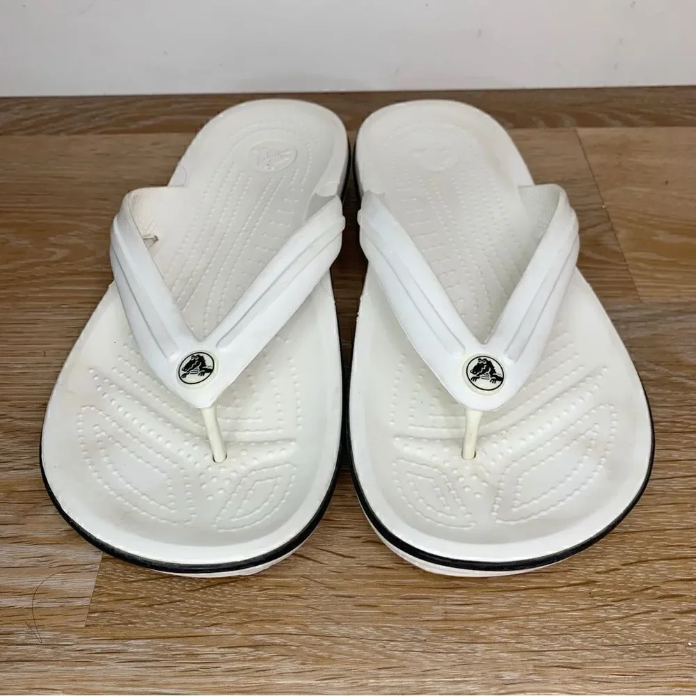 Crocs Unisex White Flip Flop Sandals